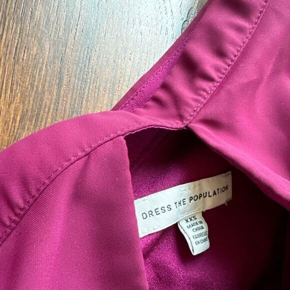 Dress the population formal one shoulder dress with slit xxs - Picture 3 of 5